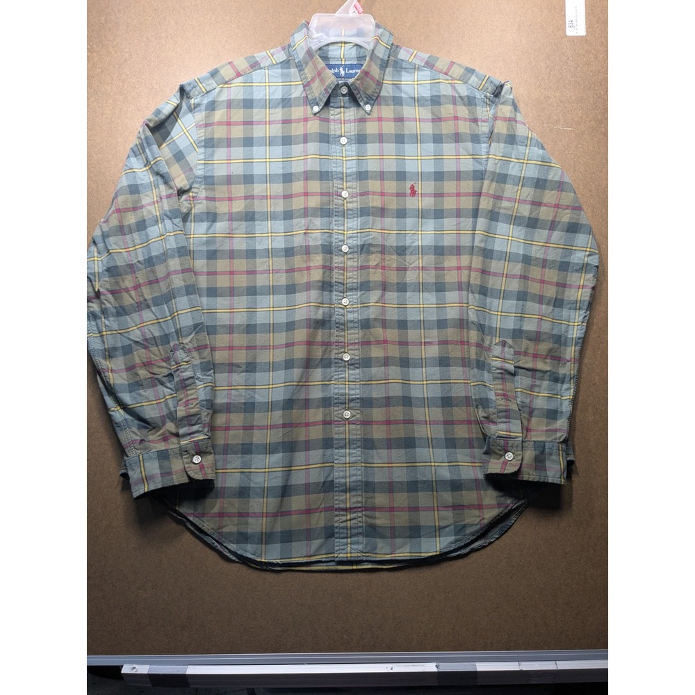 Polo Ralph Lauren Classic Fit Plaid Button Down Shirt Mens XL Green Blue Red